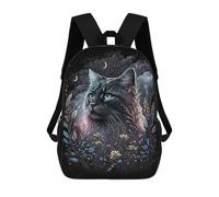 sinyumoney Starry Night Cat Art Print Sacs À Dos 17 Pouces Pour Enfants, Sacs D'école Imprimés En 3D Pour Élèves Du Primaire Et Du Collège, Garçons Et Filles