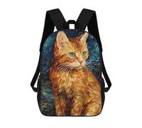 sinyumoney Starry Night Cat Portrait Sac À Dos Scolaire Imprimé En 3D Pour Garçons Et Filles, Sac À Dos Pour Enfants, Sac De Voyage 17inch