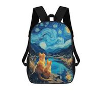 sinyumoney Starry Night Cats Sac À Dos Enfant, Cartable, Sacs À Dos Scolaires Imprimés En 3D Pour Élèves Du Primaire Et Du Collège, Cadeau D'anniversaire Pour Adolescents 17inch
