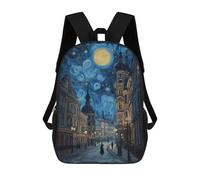sinyumoney Starry Night Cityscape Sac À Dos Pour Enfants, Impression 3D, Sac D'école Pour Garçons Et Filles, Sac À Dos Tendance Et Décontracté Pour Écoliers 17inch