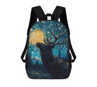 sinyumoney Starry Night Deer Sac À Dos Scolaire Imprimé En 3D Pour Enfants, Sac À Dos Garçon/fille, Sac De Voyage Pour Enfants 17inch