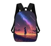 sinyumoney Starry Night Journey -2 Sac À Dos Scolaire Pour Enfants Imprimé En 3D, Idéal Pour Les Voyages Et Les Livres 17inch
