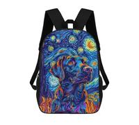 sinyumoney Starry Night Labrador Sac À Dos Imprimé En 3D Pour Enfants, Sac D'école Grande Capacité, Sac De Voyage, Sac À Livres, Sac À Dos Scolaire Pour Enfants 17inch