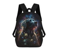 sinyumoney Starry Night Labrador with Flowers Sac À Dos Imprimé 3D Pour Enfants, Sac À Dos Léger Pour Écoliers Et Écoliers, Sac À Goûter Pour La Crèche 17inch
