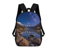 sinyumoney Starry Night Mountain Reflections -1 17inch Sacs À Dos Scolaires Imprimés En 3D - Sacs À Dos Tendance Pour Garçons Du Primaire Et Du Collège