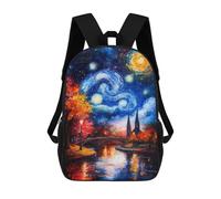 sinyumoney Starry Night Over Cityscape Sacs À Dos Scolaires Pour Enfants, Sac D'école Tendance, Sac D'école Imprimé En 3D Pour Garçons, Élèves Du Primaire Et Du Collège 17inch