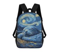 sinyumoney Starry Night Seal Sacs À Dos Scolaires Pour Enfants, Cartables Imprimés En 3D, Sacs D'école Tendance Pour Garçons, Élèves Du Primaire Et Du Collège 17inch