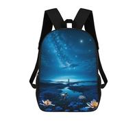 sinyumoney Starry Night Serenity Sac À Dos Scolaire Pour Adolescents, Imprimé En 3D, Ajustable, À Poches Tendance, Pour Enfants, Garçons, Filles, Étudiants Et Adolescents 17inch