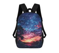 sinyumoney Starry Night Sky with Trees 17inch Sacs À Dos Scolaires Imprimés En 3D - Sacs À Dos Tendance Pour Garçons Du Primaire Et Du Collège
