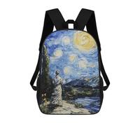 sinyumoney Starry Night with Figure Sacs À Dos Imprimés En 3D Pour Enfants, Sacs D'école Tendance Pour Garçons, Sacs De Voyage, Sacs Scolaires Pour Élèves Du Primaire 17inch