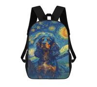 sinyumoney Starrynight Cocker Spaniel Sacs À Dos Scolaires Pour Garçons Et Filles, Sacs À Dos Décontractés Pour Le Sport, Sacs À Dos De Grande Capacité Pour L'école Primaire 17inch