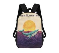 sinyumoney Stay Wild, Ocean Child Sac À Dos Enfant Fille 3D, Sac D'école, Sac À Dos Pour Tout-petits, Sac À Dos Décontracté, Sac À Livres Tendance 17inch