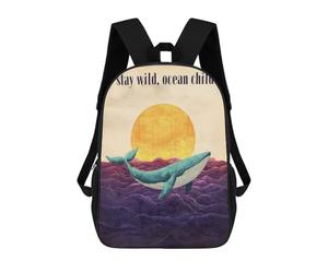 sinyumoney Stay Wild, Ocean Child Sac À Dos Enfant Fille 3D, Sac D'école, Sac À Dos Pour Tout-petits, Sac À Dos Décontracté, Sac À Livres Tendance 17inch