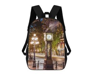 sinyumoney Steam Clock Vancouver Sac À Dos Scolaire Pour Enfants, Sac D'école Imprimé En 3D, Sac D'école Tendance Pour Garçons, Élèves Du Primaire Et Du Collège 17inch