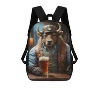 sinyumoney Steampunk Beer Buffalo Sacs À Dos Pour Enfants 17inch Sac À Dos Scolaire, Sac D'école Imprimé En 3D Pour Garçons, Élèves Du Primaire Et Du Collège