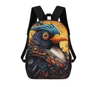 sinyumoney Steampunk Bird Art Sac À Dos Scolaire Pour Enfants, Imprimé En 3D, Sac À Dos Tendance Pour Garçons, Élèves Du Primaire Et Du Collège 17inch