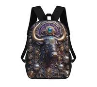 sinyumoney Steampunk Bull Portrait 17inch Sac À Dos Scolaire Imprimé En 3D Pour Enfants, Style Décontracté Et Tendance, Idéal Pour Les Voyages Et Les Études.