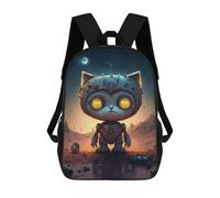 sinyumoney Steampunk Cat in Desert-2 Sac À Dos Scolaire Pour Enfants Imprimé En 3D, Idéal Pour Les Voyages Et Les Lectures, Pour Les Garçons Et Les Élèves Du Primaire 17inch