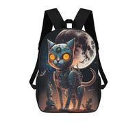 sinyumoney Steampunk Cat Moon-4 Sac À Dos Enfant Fille 3D, Sac D'école, Sac À Dos Pour Tout-petits, Sac À Dos Décontracté, Sac À Livres Tendance 17inch