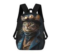 sinyumoney Steampunk Cat Portrait Sac À Dos Enfant Fille 3D, Sac D'école, Sac À Dos Pour Tout-petits, Sac À Dos Décontracté, Sac À Livres Tendance 17inch