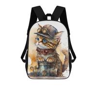 sinyumoney Steampunk Cat Sacs À Dos Pour Enfants, Cartables Imprimés En 3D, Sacs À Dos Pour Élèves Du Primaire Et Du Collège (garçons Et Filles) 17inch
