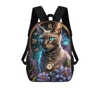 sinyumoney Steampunk Cat with Pocket Watch Sacs À Dos Scolaires Pour Garçons Et Filles, Sacs À Dos Décontractés Pour Le Sport, Sacs À Dos De Grande Capacité Pour L'école Primaire 17inch