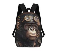 sinyumoney Steampunk Chimp Ape Animal Sacs À Dos Pour Enfants, Cartables Imprimés En 3D, Sacs À Dos Pour Élèves Du Primaire Et Du Collège (garçons Et Filles) 17inch