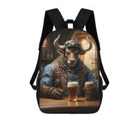 sinyumoney Steampunk Craft Beer Ox Sac À Dos Scolaire Pour Enfants Imprimé En 3D, Idéal Pour Les Voyages Et Les Livres 17inch