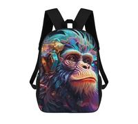 sinyumoney Steampunk Monkey Portrait Sac À Dos Scolaire Pour Enfants, Imprimé En 3D, Tendance Et Décontracté, Pour Garçons, Élèves Du Primaire Et Du Collège 17inch