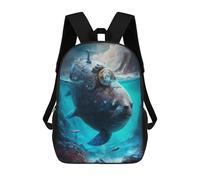 sinyumoney Steampunk Seal Submarine Sac À Dos Scolaire Pour Enfants Imprimé En 3D, Idéal Pour Les Voyages Et Les Lectures, Pour Les Garçons Et Les Élèves Du Primaire 17inch
