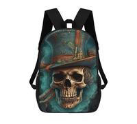 sinyumoney Steampunk Skull Art Print Sac À Dos Scolaire Pour Enfants, Sac À Dos De Voyage Décontracté, Grand Sac À Dos Pour Garçons Et Filles 17inch