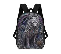 sinyumoney Steampunk White Wolf Sac À Dos Scolaire Pour Filles Et Garçons, Grande Capacité, Léger, Pour Enfants Et Étudiants 17inch