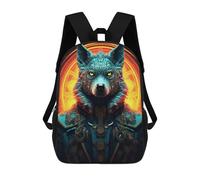 sinyumoney Steampunk Wolf Armor Sac À Dos Enfant, Cartable, Sac D'école, Motif Dessin Animé 3D, Sac Pour Ordinateur Portable, Pour Garçons Et Filles 17inch