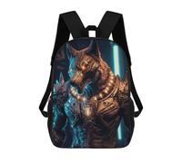 sinyumoney Steampunk Wolf Armor Sac À Dos Scolaire Pour Enfants, Sac À Dos De Voyage Décontracté, Grand Sac À Dos Pour Garçons Et Filles 17inch