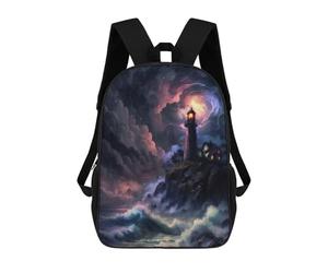 sinyumoney Stormy Lighthouse Sacs À Dos Pour Enfants, Sac À Dos Scolaire, Sac À Dos Imprimé En 3D Pour Enfants, Sac À Dos De Voyage, Sac À Livres, Sac D'école Pour Enfants 17inch