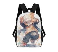 sinyumoney Street Style Cap Drawing Sacs À Dos 17 Pouces Pour Enfants, Sacs D'école Imprimés En 3D Pour Élèves Du Primaire Et Du Collège, Garçons Et Filles