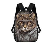 sinyumoney Stylish Cat Art Print Sac À Dos Scolaire Imprimé En 3D Pour Enfants, Sac À Dos De Voyage, Sac Tendance Et Décontracté Pour Écoliers 17inch