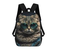 sinyumoney Stylish Cat in Sunglasses Sac À Dos Scolaire Imprimé En 3D Pour Garçons Et Filles, Sac À Dos Pour Enfants, Sac De Voyage 17inch