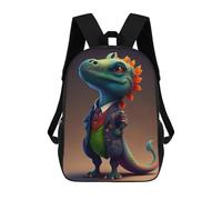sinyumoney Stylish Dinosaur in Suit Sac À Dos Scolaire Enfant Tendance Et Décontracté, Sac À Dos Imprimé En 3D Pour Garçon, Grand Sac À Dos 17inch
