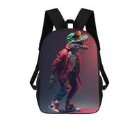 sinyumoney Stylish Dinosaur in Urban Attire Sac À Dos Scolaire Pour Adolescents, Imprimé En 3D, Ajustable, À Poches Tendance, Pour Enfants, Garçons, Filles, Étudiants Et Adolescents 17inch