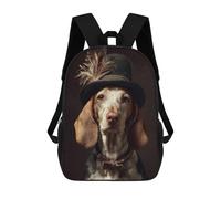 sinyumoney Stylish Dog in Top Hat Sacs À Dos Imprimés En 3D Pour Enfants, Sacs D'école Tendance Pour Garçons, Élèves Du Primaire Et Du Collège 17inch