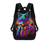 sinyumoney Stylish Fox in Suit Art Print Sacs À Dos Imprimés En 3D Pour Enfants, Sacs D'école Tendance Pour Garçons, Élèves Du Primaire Et Du Collège 17inch