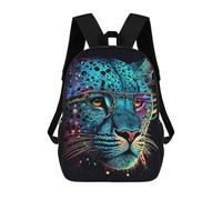sinyumoney Stylish Leopard Glasses Art Print Sac À Dos Scolaire Pour Enfants 17 Pouces, Sac À Dos Décontracté Pour Les Voyages, Grand Sac À Dos De Jour Pour Garçons Et Filles 17inch