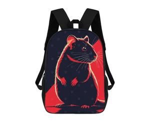 sinyumoney Stylized Rat Illustration in Red And Black Sac À Dos Scolaire Imprimé En 3D, Sac À Dos Décontracté Pour Enfants, Sac D'école Imprimé En 3D Pour Garçons, Primaire Et Collège 17inch