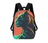 sinyumoney Stylized Tiger Portrait with Bold Colors Sac À Dos Scolaire Pour Enfants Imprimé En 3D, Idéal Pour Les Voyages Et Les Lectures, Pour Les Garçons Et Les Élèves Du Primaire 17inch