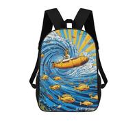 sinyumoney Submarine Wave Adventure Sacs À Dos Décontractés Pour Enfants, Sacs D'école Pour Adolescents, Filles Et Garçons, Sacs À Dos Pour Livres 17inch