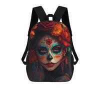sinyumoney Sugar Skull Woman Sacs À Dos Scolaires Pour Enfants, Sac D'école Imprimé En 3D Pour Garçons, Élèves Du Primaire Et Du Collège 17inch