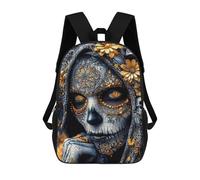 sinyumoney Sugar Skull Woman Sacs À Dos Scolaires Pour Enfants, Sac D'école Imprimé En 3D Pour Garçons, Élèves Du Primaire Et Du Collège 17inch