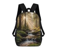 sinyumoney Sunlit Forest Stream Sacs À Dos Pour Enfants 17inch Sac À Dos Scolaire, Sac D'école Imprimé En 3D Pour Garçons, Élèves Du Primaire Et Du Collège