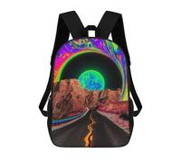 sinyumoney Sunset Beach Paradise - 1 sac à dos d'école pour enfants, sacs à dos imprimés en 3D, sacs à dos d'école à la mode pour garçons, écoliers primaires et collège, Road To Nowhere, 17"